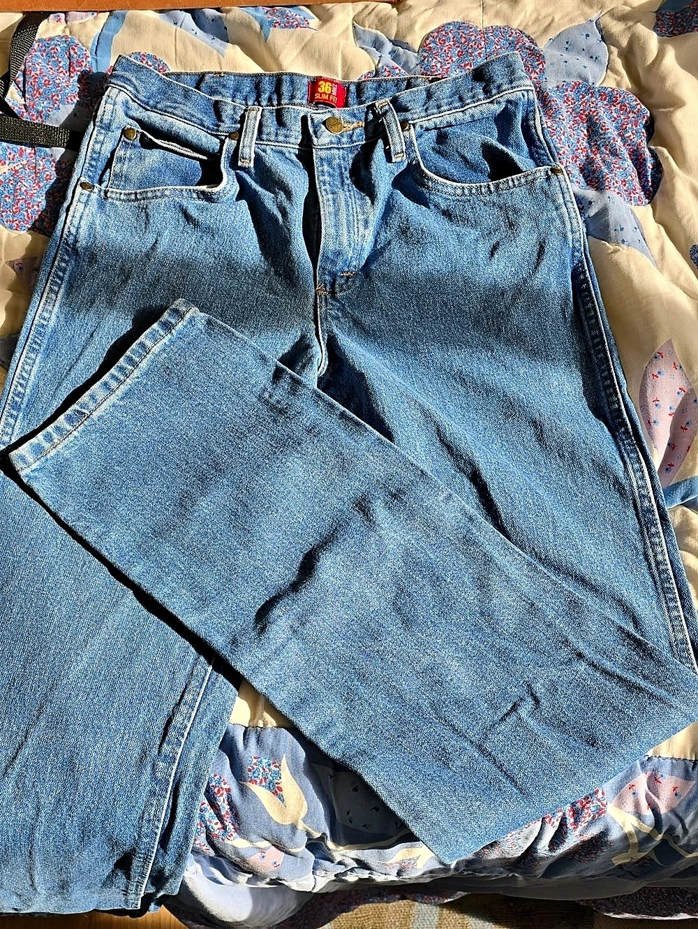 Wrangler A004 4030 Straight Leg Jeans Blue Waist 32 x 36